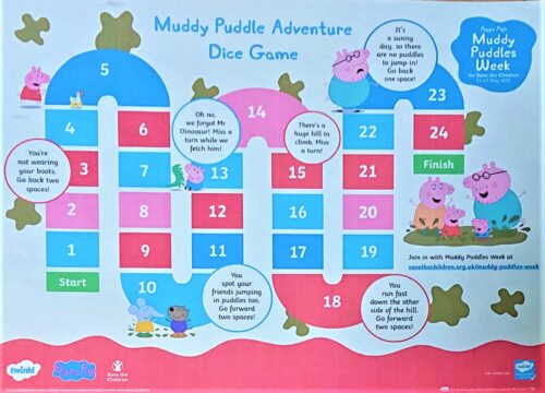 英語すごろく：Peppa Pig Muddy Puddle Adventure Dice Game